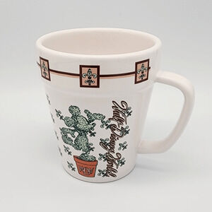 Walt Disney World Topiary Mug Vintage Mickey Goofy Donald Duck Made In USA